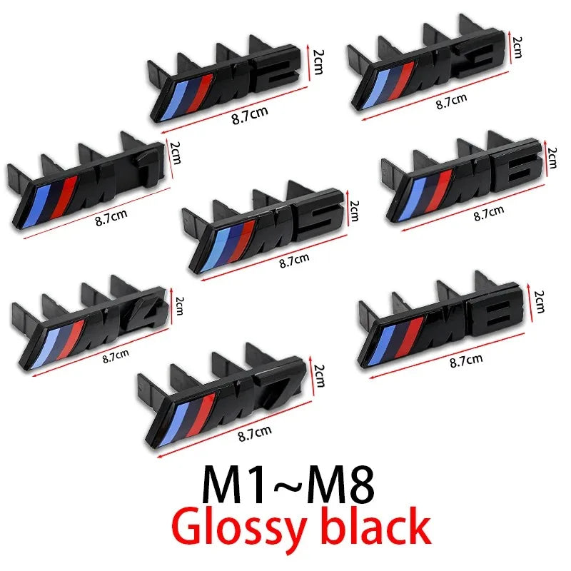 3D ABS M Front Grille Emblem Sticker for BMW E34 E36 E46 E90 F10 M1 M2 M3 M4 M5 M6 M7 M8
