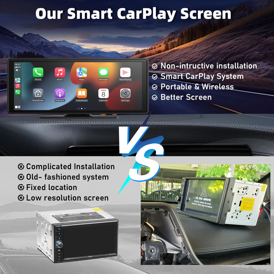 10.26-Inch Wireless CarPlay and Android Auto Portable Display