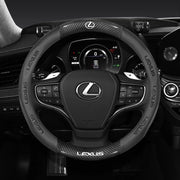 Suede Leather and Carbon Fiber-Look Steering Wheel Cover for Lexus Vehicles