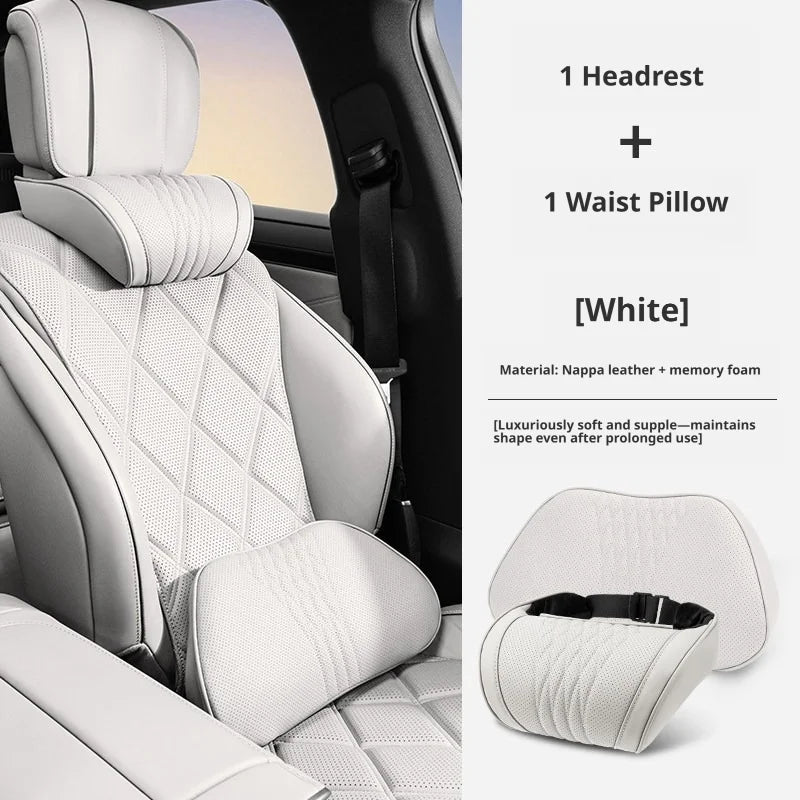Nappa Leather BMW Car Headrest and Lumbar Support Pillow