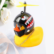Helmeted Yellow Duck Car Ornament
