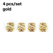 4-Piece Dollar-Symbol Tire Valve Cap Set