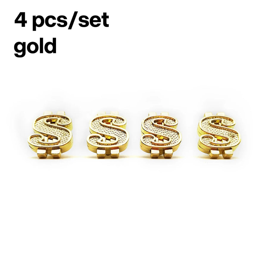 4-Piece Dollar-Symbol Tire Valve Cap Set