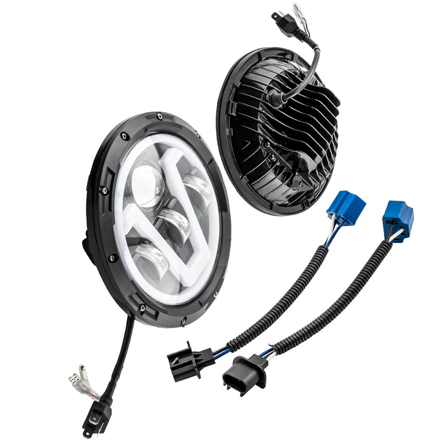 7-Inch LED Headlight Assemblies for Jeep/Hummer – Pair
