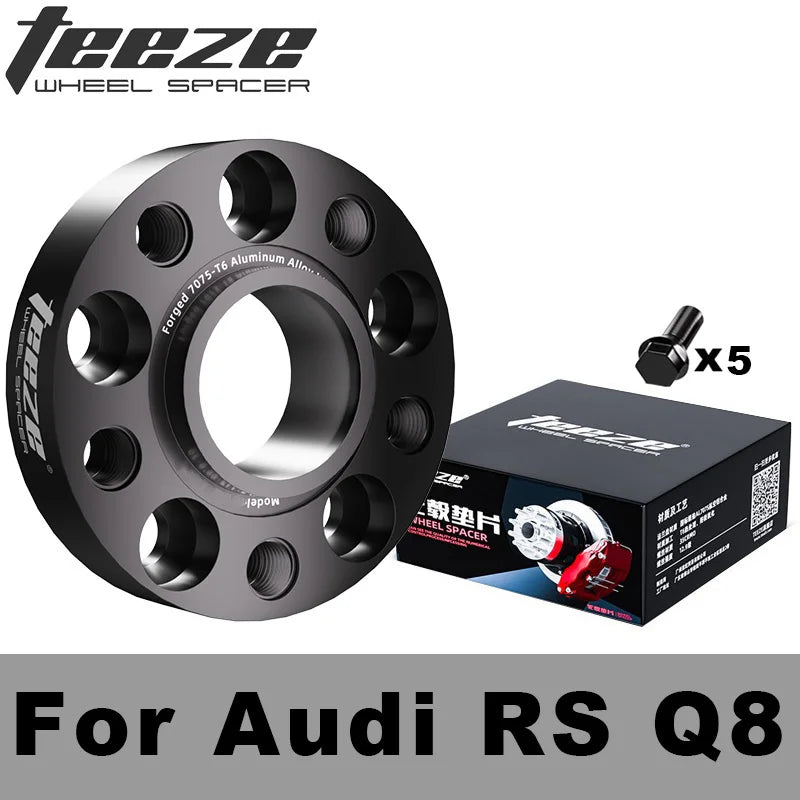 M14X1.5 Wheel Spacers for Audi RS Q8 PCD 5X112 CB 66.6 Forged Black Wheel