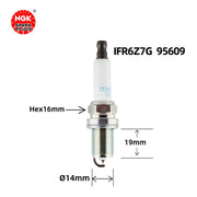 Ngk Iridium Spark Plug IFR6Z7G 95609 A0041591403