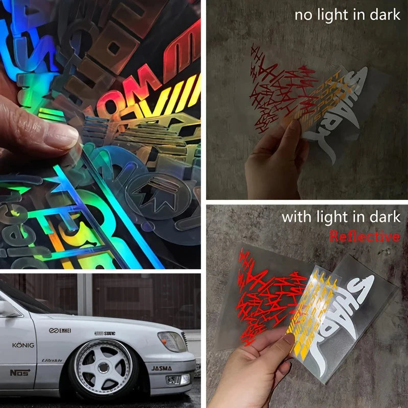 20-Piece Reflective JDM Racing Sponsor Decal Set