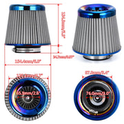Universal 3-Inch 76mm High-Flow Cold Air Intake Filter