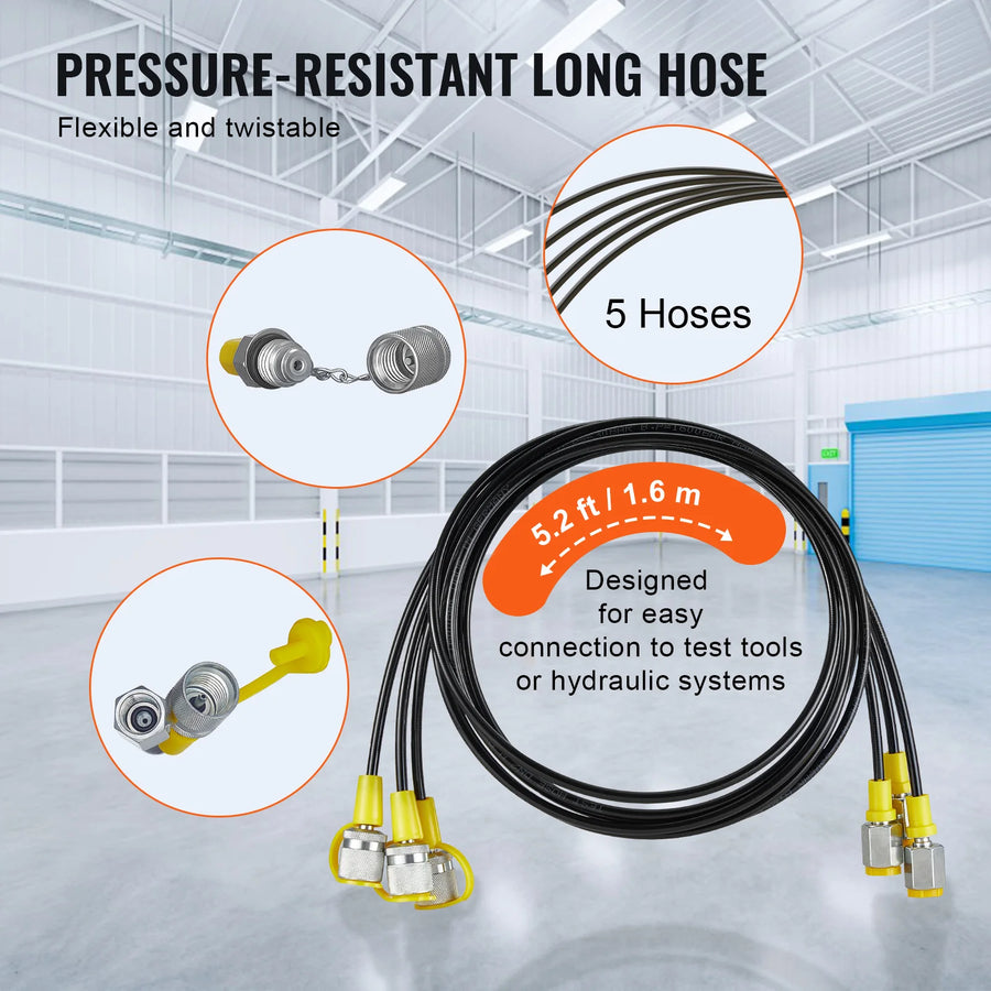 Hydraulic Pressure Test Gauge Kit for Excavators, Tractors and Machinery