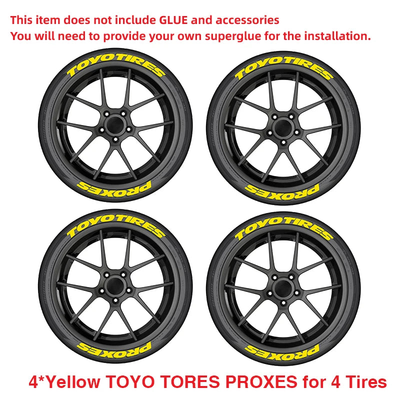For 4 Tires Toyo 3D Tire Letter Stickers Waterproof Pvc Raised Wheel Decals Racing Car Sidewall