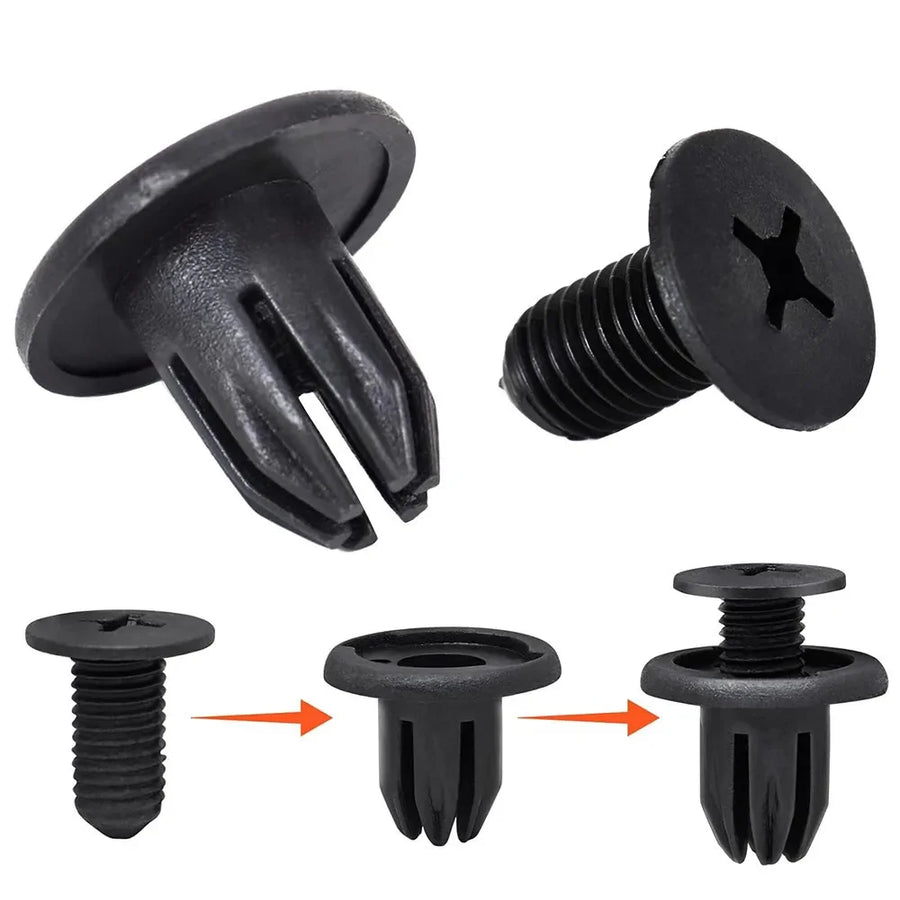8 mm Plastic Push Rivet Fasteners – 10 to 50 Pack