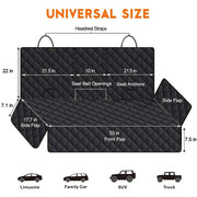 Waterproof Rear Pet Seat Cover – 53 x 47 in with 2 Tethers