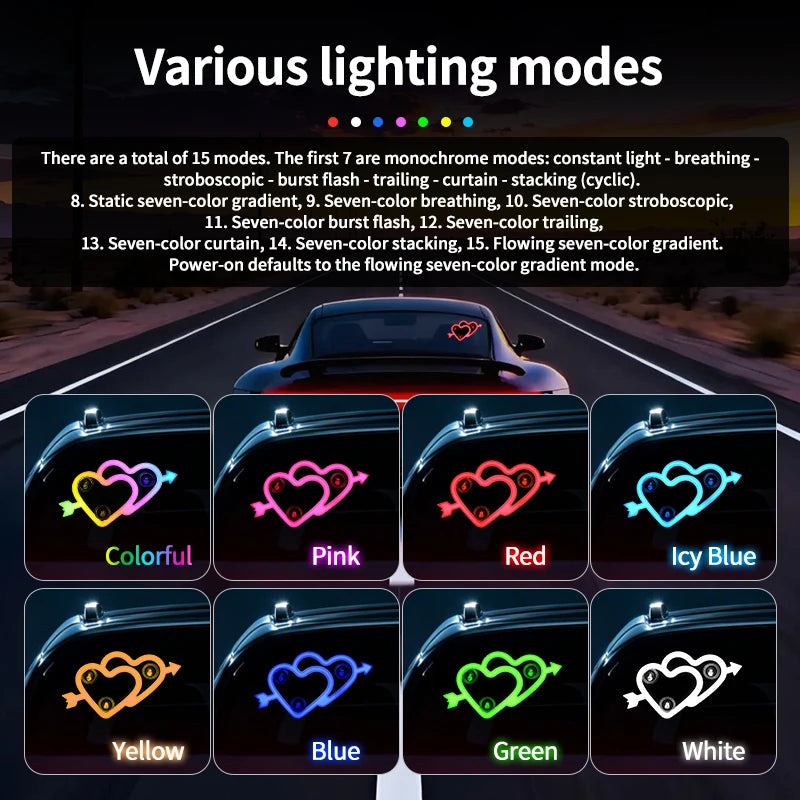 Solar-Powered RGB Car Window Ambient Light