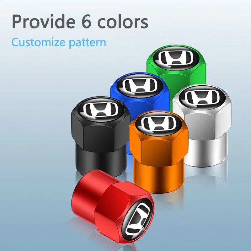 Honda-Style Tire Valve Cap Set – 4-Piece Color Options