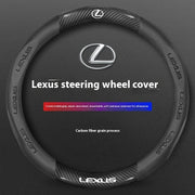 Suede Leather and Carbon Fiber-Look Steering Wheel Cover for Lexus Vehicles