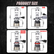 2-Piece LED Projector Headlight Bulb for H4/H7/H11/9005/9006 – 6000K, CANBUS