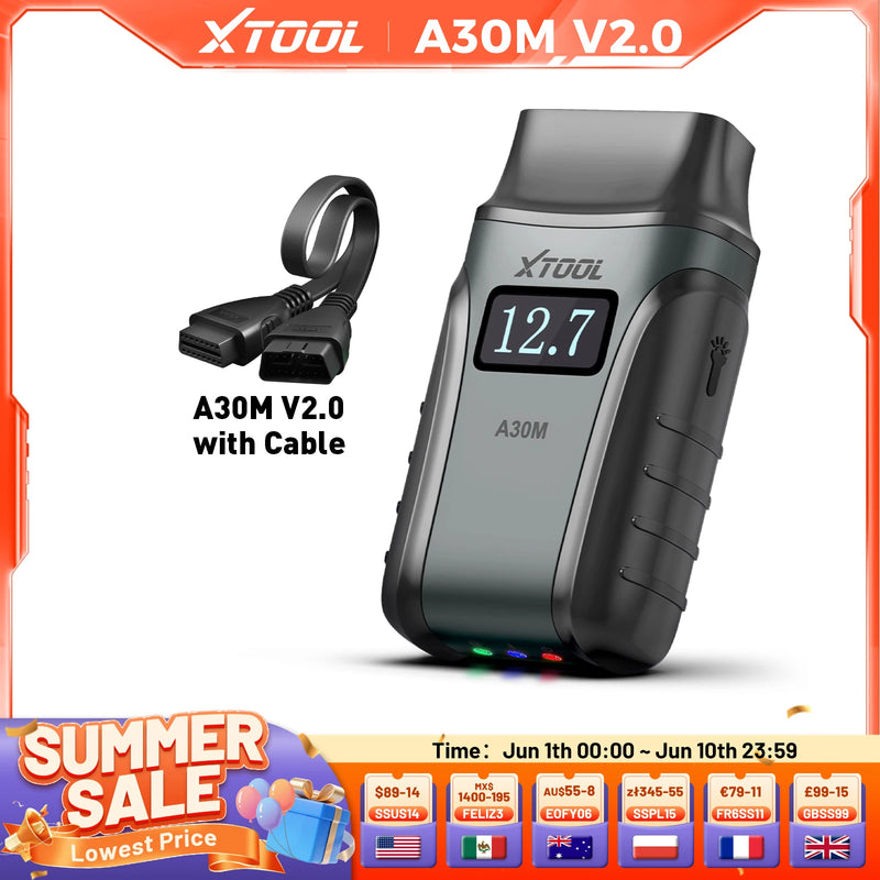 XTOOL A30M V2.0 Bidirectional OBD2 Scanner with 26 Service Functions