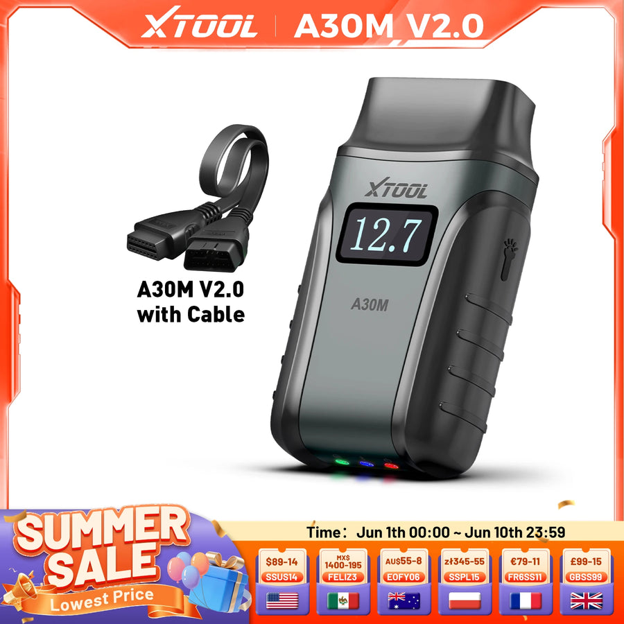 XTOOL A30M V2.0 Bidirectional OBD2 Scanner with 26 Service Functions