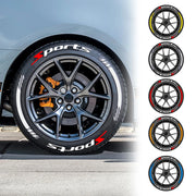 For 2 Tires Sports 4PCS 3D Tire Letter Stickers Waterproof Pvc Racing Wheel Decals Car