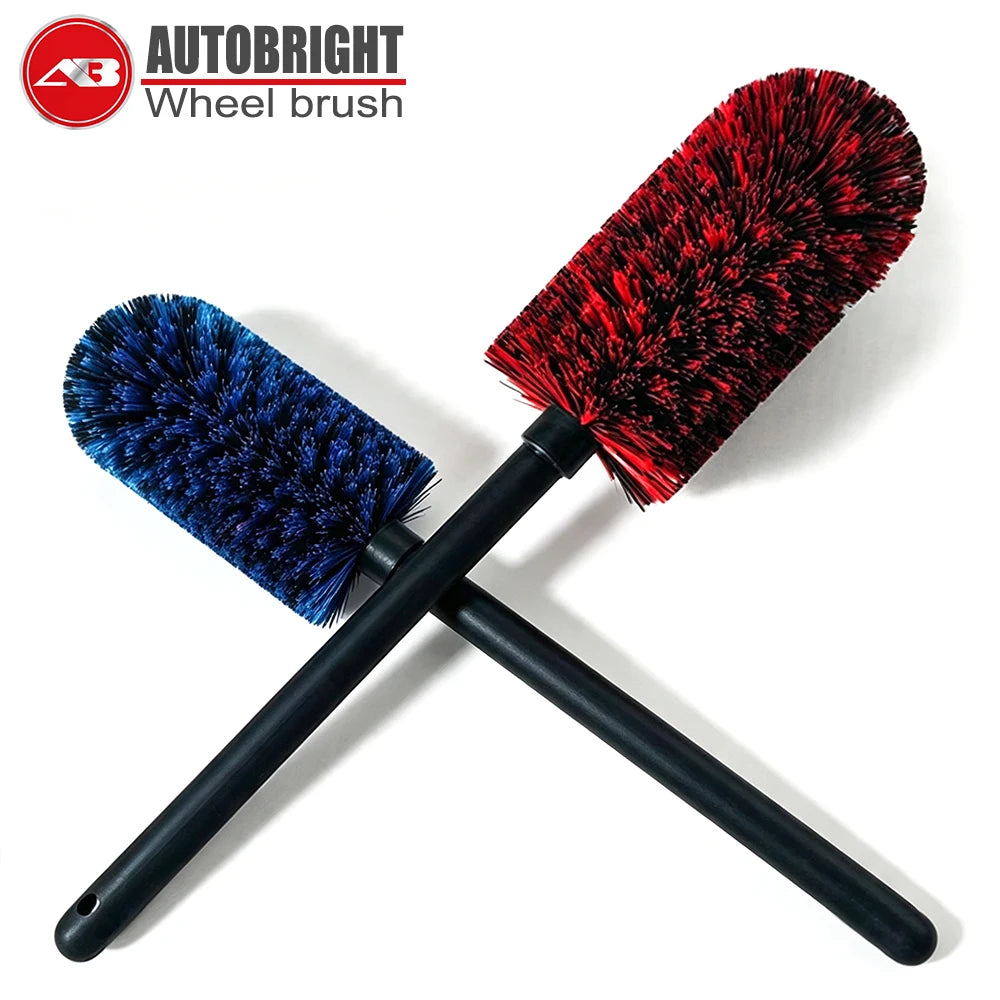 Long-Handle PP Bristle Alloy Wheel Cleaning Brush