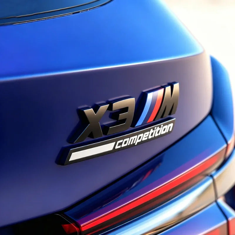 For BMW M1 M2 M3 M4 X2 X3 X5 X6 X7 M Competition 3D Tri-Color Emblem Sticker Waterproof Trunk Fender