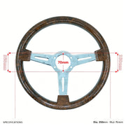 350 mm Wood-Grain Three-Spoke Steering Wheel