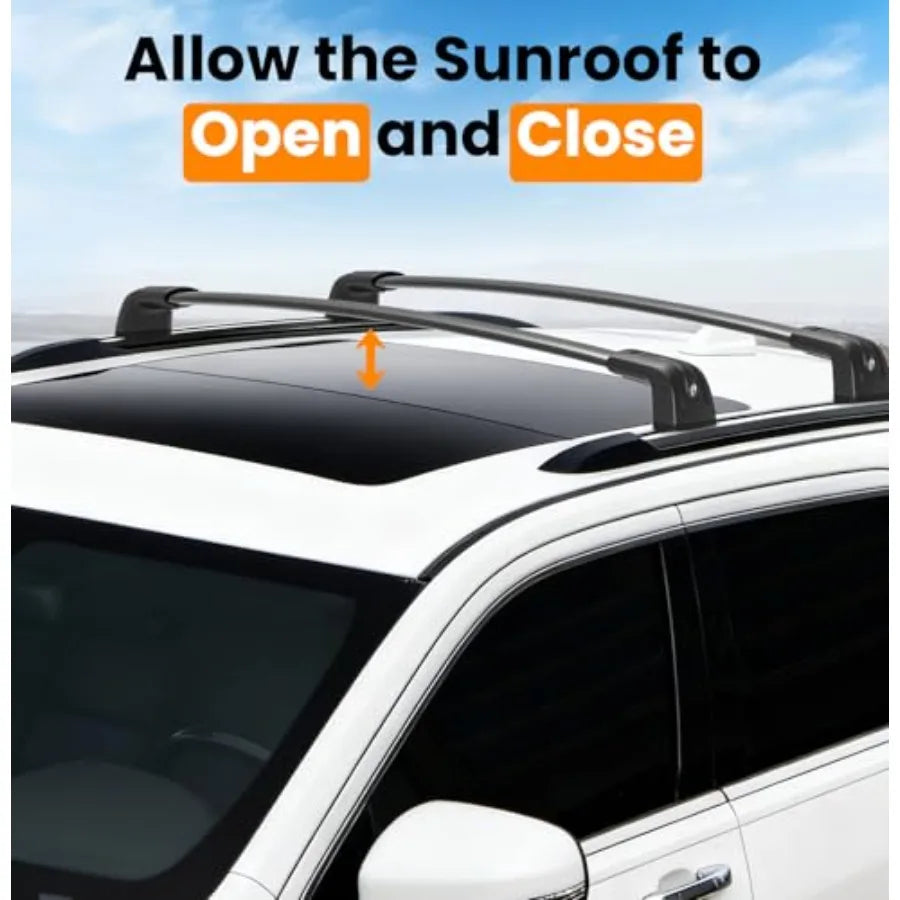 Black Roof Rack Crossbar Set for 2011–2021 Jeep Grand Cherokee