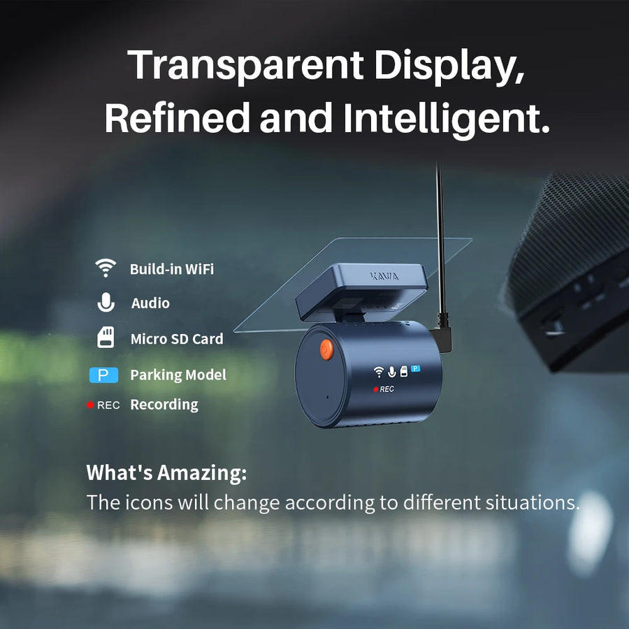 Kawa 2K Dash Cam with Wi-Fi App Control