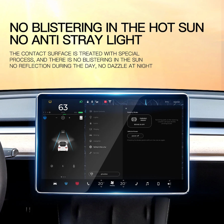 Rear Center Tempered-Glass Screen Protector for Tesla Model 3/Y Highland and Juniper