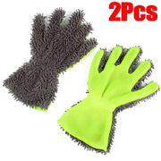 Five-Finger Microfiber Car Wash Gloves – 1 or 2 Pack