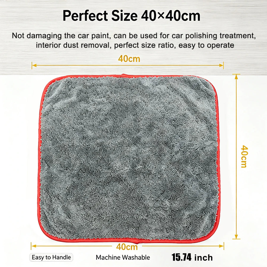 Grey Microfiber Wax-Buffing Towel, 40 x 40 cm