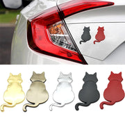 3D Cat Metal Vehicle Decal - 6.5 x 3.5 cm