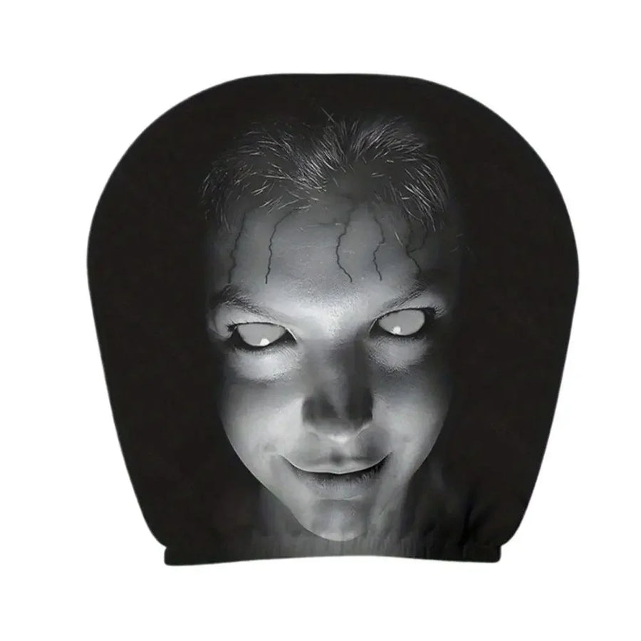 2-Piece Horror Design Car Headrest Covers – Universal Halloween Seat Decor