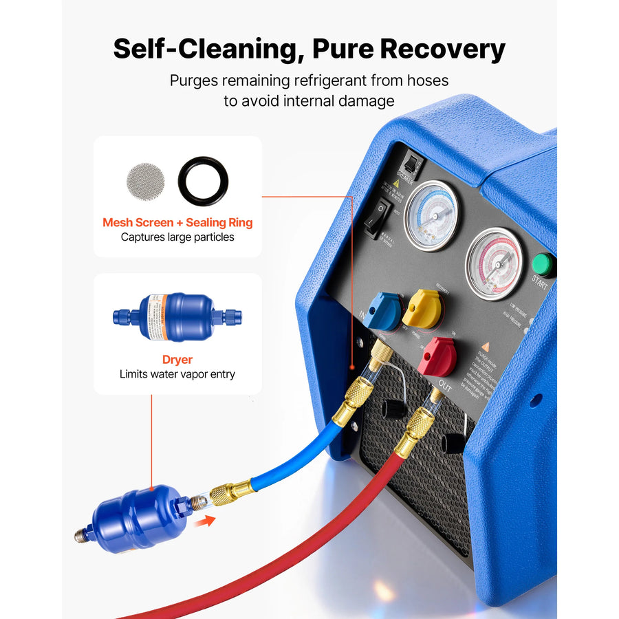 3/4 HP Portable Refrigerant Recovery Machine – A1/A2L