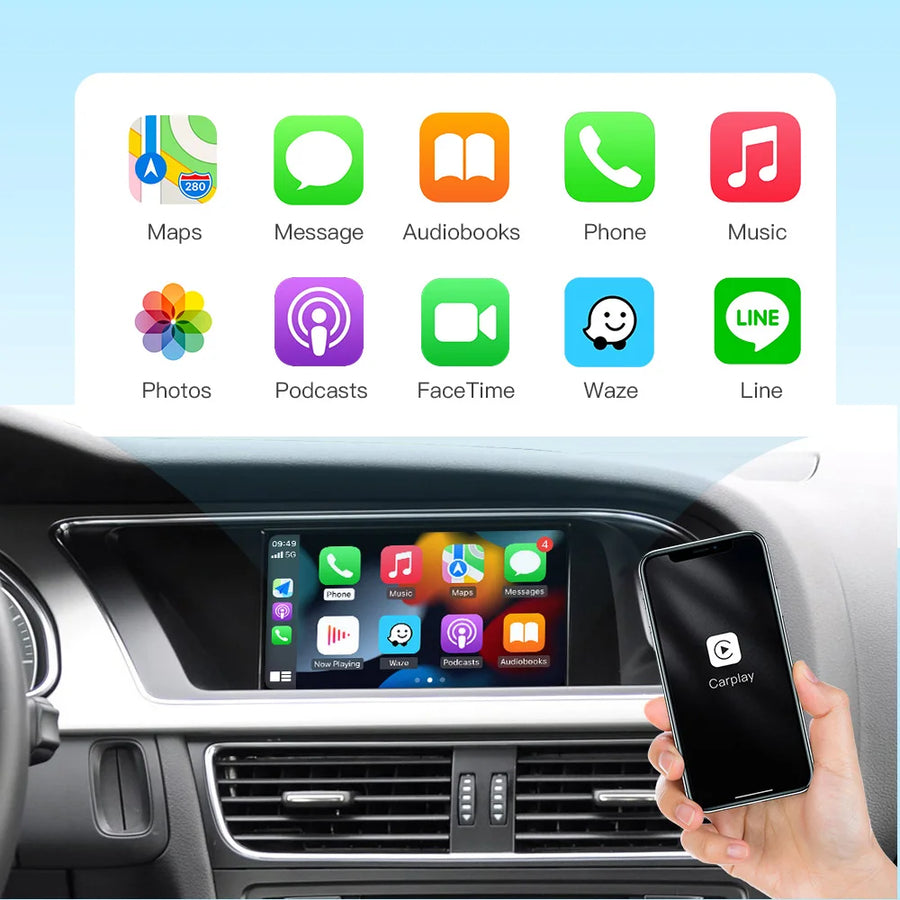 Wireless CarPlay and Android Auto Interface for Audi A4, A5, Q5 and S5 2008–2016