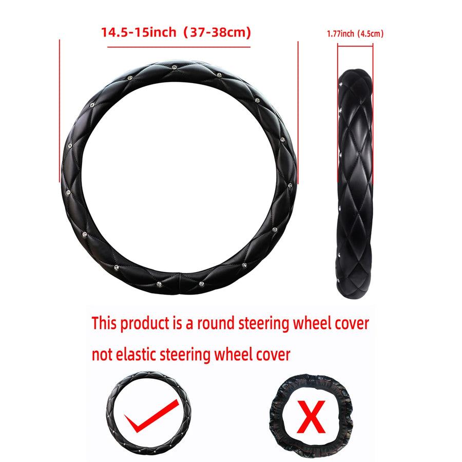 Steering Wheel Cover – diamond-look, 15 inches