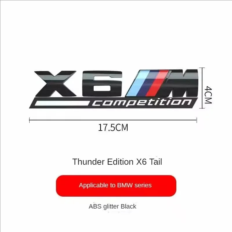 For BMW M1 M2 M3 M4 X2 X3 X5 X6 X7 M Competition 3D Tri-Color Emblem Sticker Waterproof Trunk Fender
