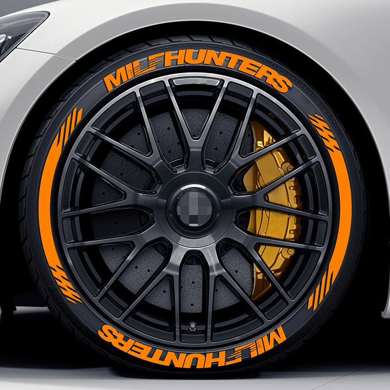 4-Piece 3D PVC Tire Letter Decal Set