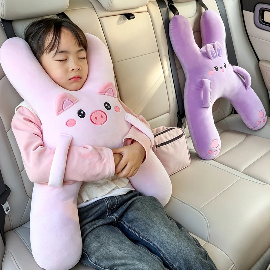 Child Car Neck Pillow and Seat Belt Sleep Support