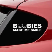 “Boobies Make Me Smile” Reflective Window Sticker