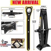 2-Ton Scissor Jack with Lug Wrench, 4.1-15.2 Inch Lift Range