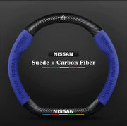 Carbon-Fiber-Style Steering Wheel Cover for Nissan – 37–38 cm