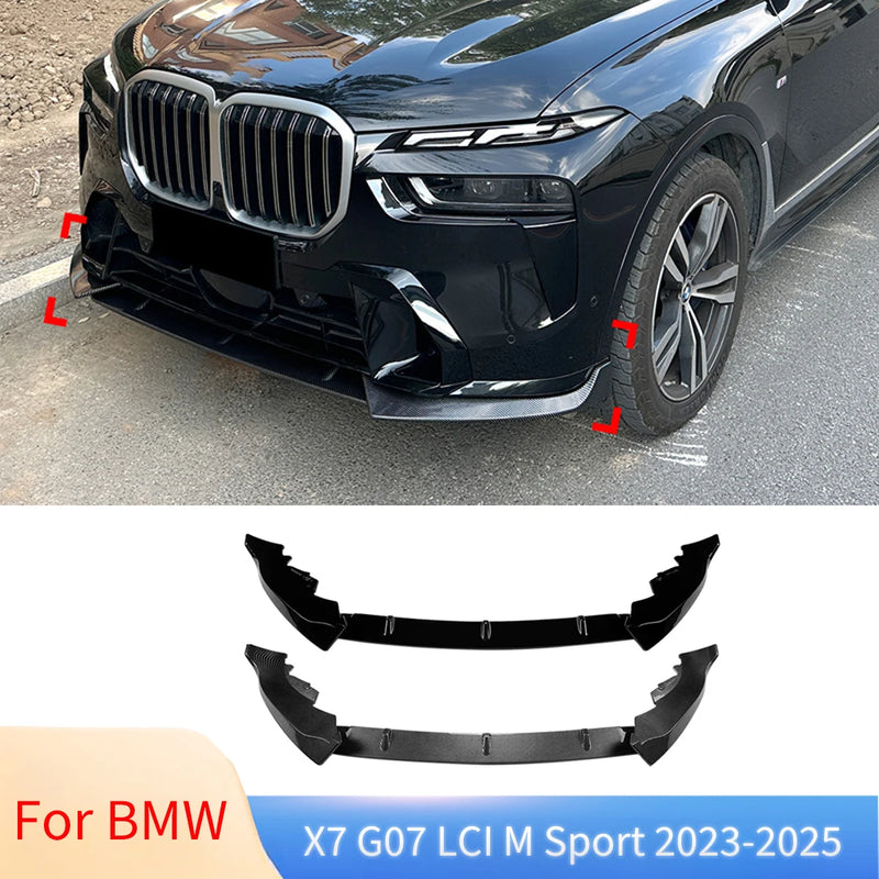 Front Bumper Lip Splitter for BMW X7 G07 LCI M Sport 2023-2025