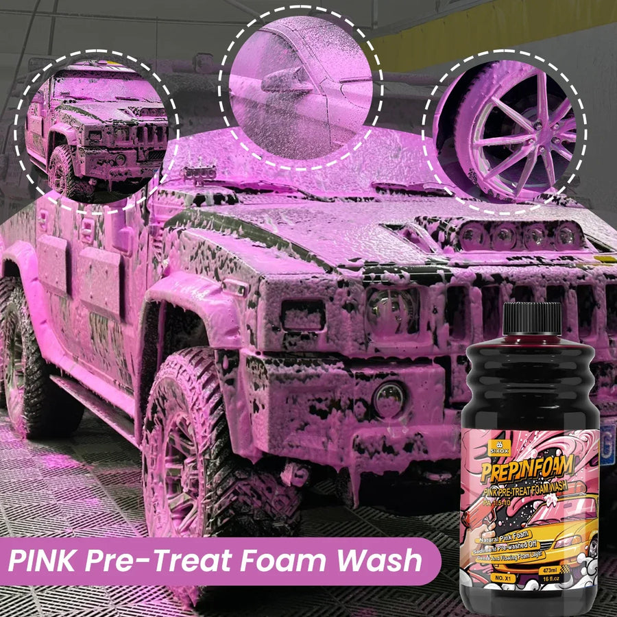 Concentrated Pink Snow-Foam Car Wash Shampoo – 100–473 ml