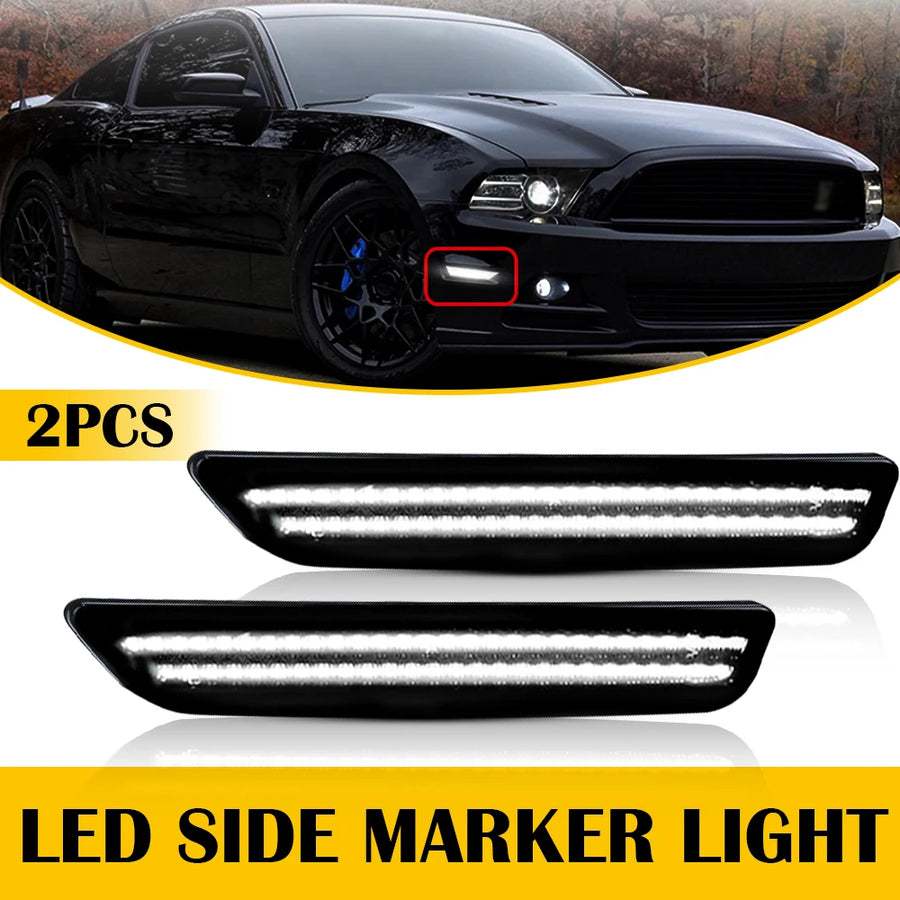 2-Piece LED Bumper Side Marker Lights for Ford Mustang 2010-2014