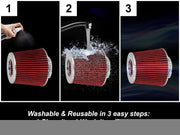 3" Red 76mm Dry Air Filter Inlet Cold Air Intake Cone Quality