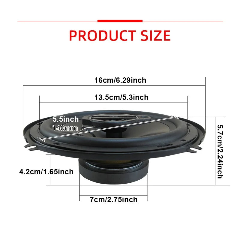 6-Inch 320W 3-Way Coaxial Car Speakers