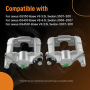 Rear Brake Caliper Set for Lexus GS 350 2007-2011 & IS 250 2011