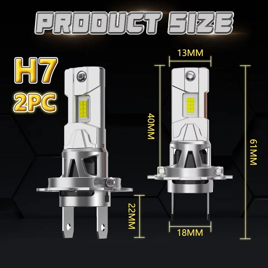 H4/H7 LED Headlight Bulb – 6500K, CANBUS, Compact