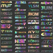 15-Piece Reflective JDM Racing Sponsor Decal Set